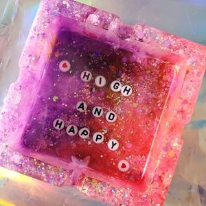 Handmade epoxy resin ashtray